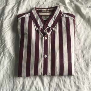J.Crew Men’s Maroon striped button down